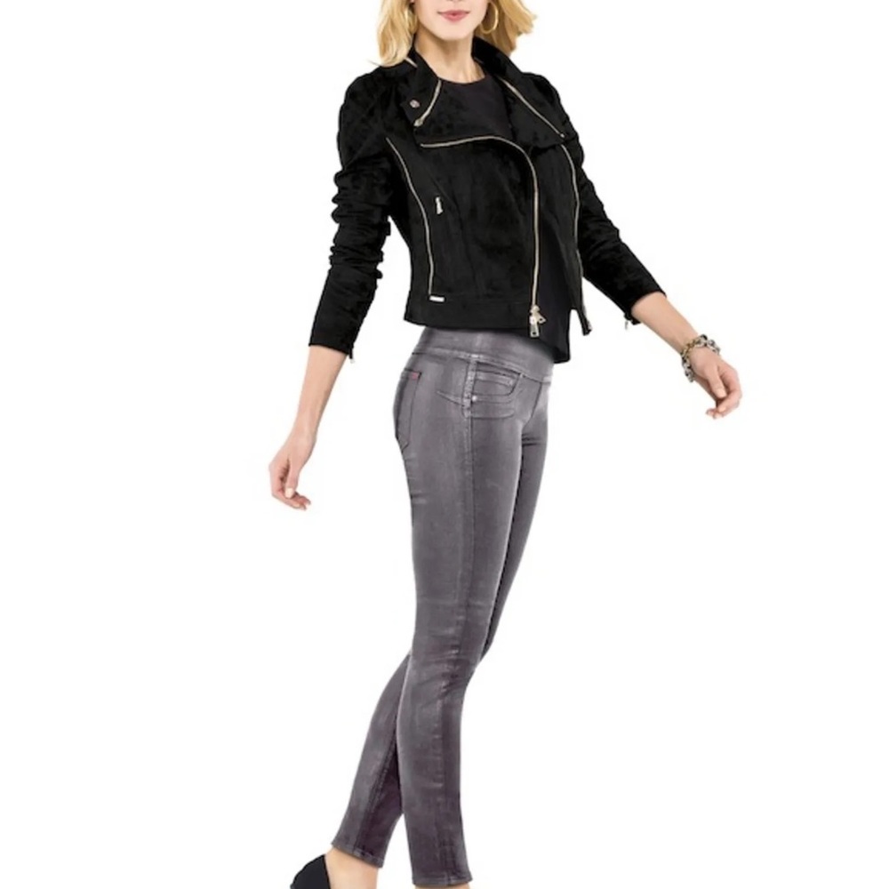 Like new Sara Blakely Jean-ish SPANX shiny gray jeans size M